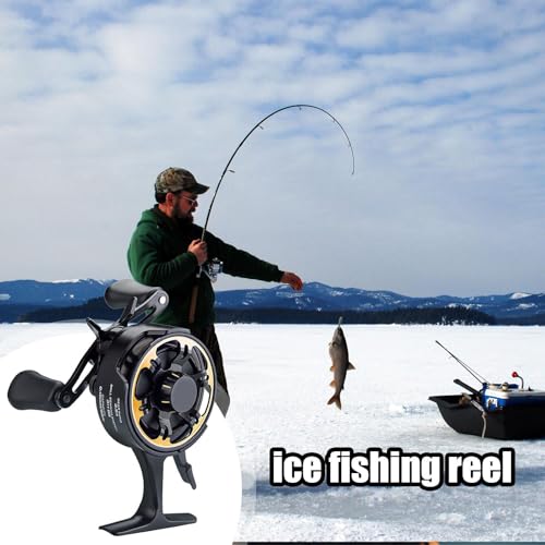 Moulinet poisson de glace fluide avec corps en métal