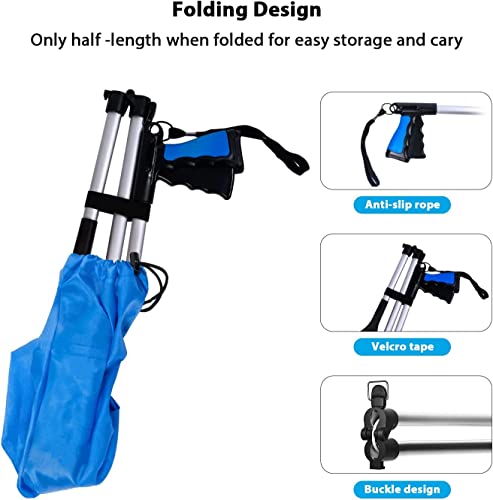 Grabber Reacher Tool 2 Pack 32+43 Inch, Extra Long Pickup Aids, Foldable And Lightweight Handy Trash Claw For Elderly, Reaching Assist Tool For Trash Pick Up, Litter Picker, Arm Extension Tools #TOP4