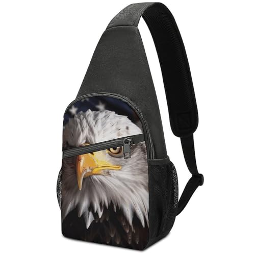 Bolso tipo sling para mujer y hombre con diseño bandera EEUU