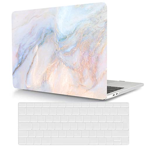 Carcasa rígida MacBook Air 13 A2337 acabado mármol fino con protector de teclado premium