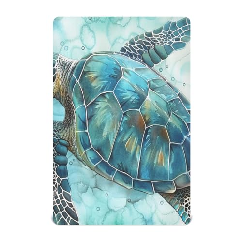 Image of Sea Turtle Crib Sheets Stretchy Portable Sheets for Baby Toddler Breathable Soft Crib Mattress Sheet for Girls Boys