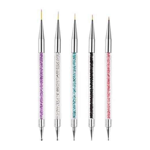 Sularpek Nail Art Pinsel, 5 Stück Nageldesign Pinsel, Nail Art Dotting Tools, Nail Art Liner-Pinsel, zum Herstellen von Nagellack, Punktieren, Feinmalerei, DIY