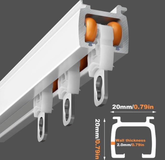 Rail Rideau Double Robuste Plafond Mural Système Coulissant