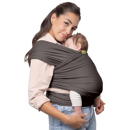 Image of Boba Baby Wrap Carrier – Original Baby Sling Carrier for Newborns (7–35 lbs), Soft, Secure, Hands-Free & Ergonomic, Ideal for Comfortable Bonding, New Parents (Organic Dark Grey)
