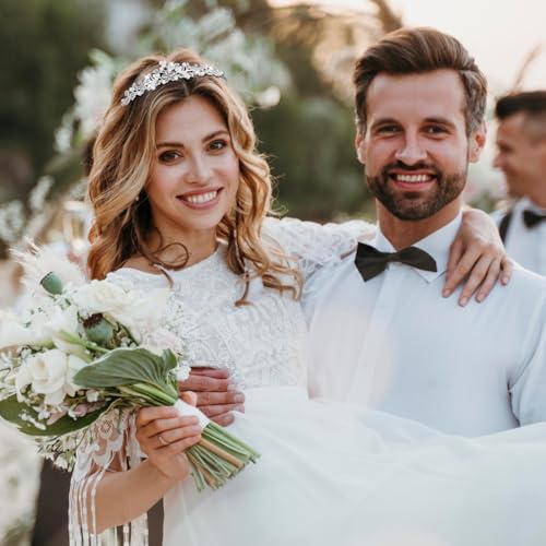 Diadem Hochzeit, Krone Kristall Tiara Abschlussball Crown Braut Stirnband Diadem Crown für Mädchen Abschlussball Geburtstag Hochzeit Party (Silber)