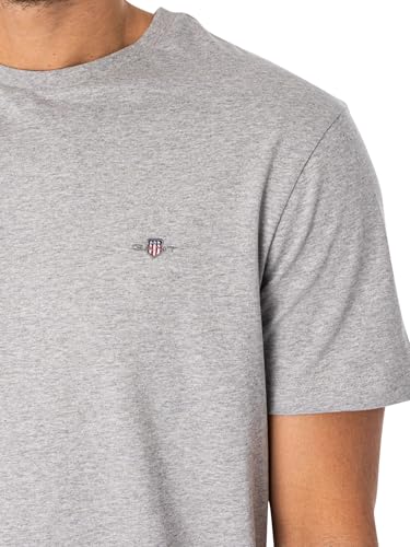 GANT Herren Reg Archive Shield T-shirt T Shirt, Grey Melange, L EU – Ansicht 4