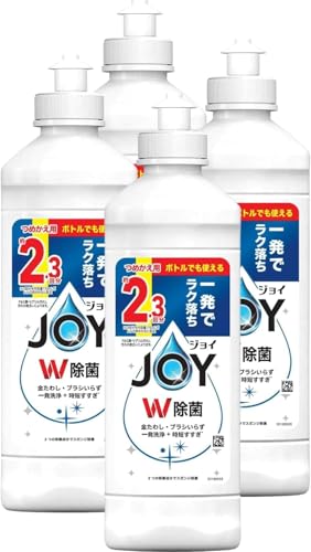 ジョイ W除菌 食器用洗剤 さわやか微香 キャップ付き詰め替え 300mL まとめ買いセット YOLOGYA (4個セット)