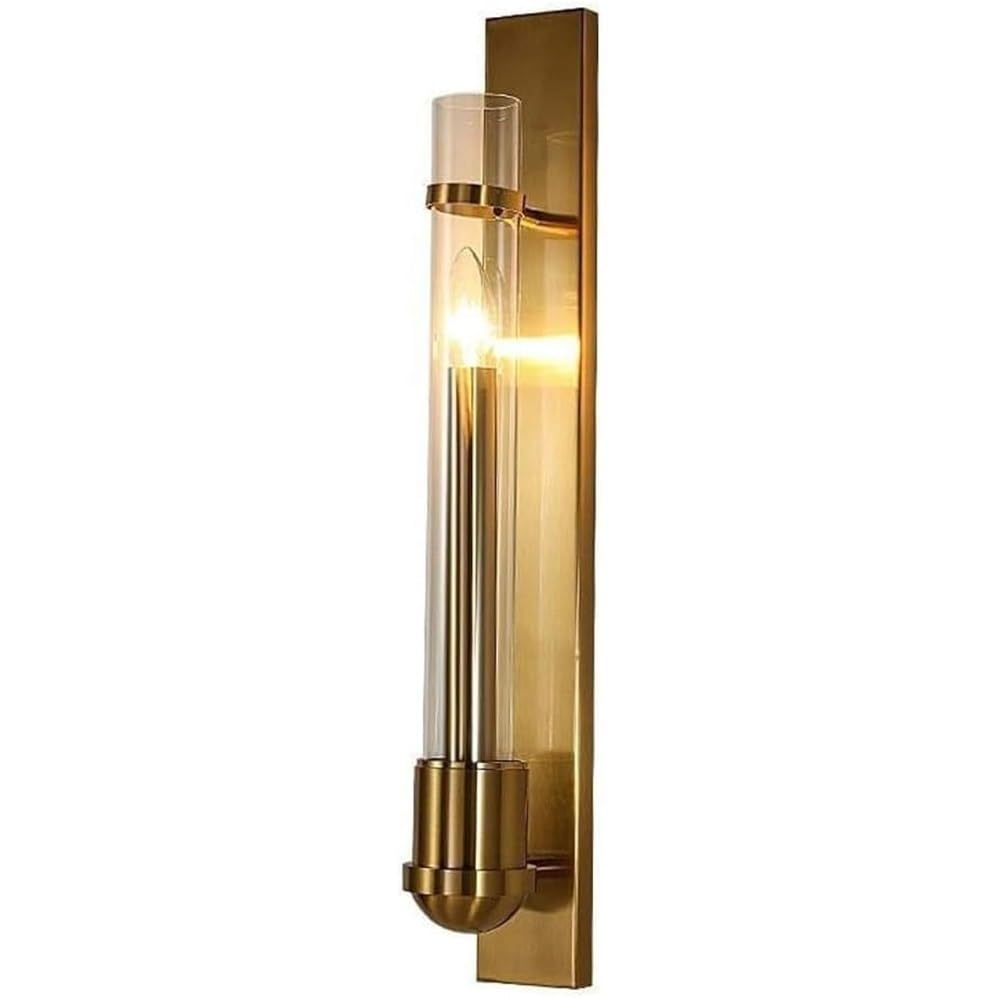 LYOUAE Modern Simple Glass Wall Sconces Nordic Minimalism Gold Aluminum Wall Lights Wall Decor Bedside Wall Mount Lamp for Bedroom Living Room Hallway