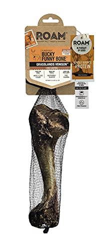 Roam Pet Treats Bucky Funny Bone – Grasslands Venison Dog Bone, Single Ingredient, All Natural, Grain-Free, & Gluten-Free #TOP20