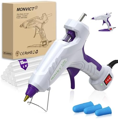 MONVICT Full Size Hot Glue Gun 60/100W Dual Temp Heavy Duty Indus...