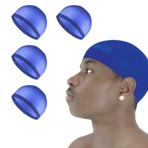 Beauty Town 4 Pcs Thin Stocking Wave Cap Skull Wig Cap for Men (2 Sets of 2)