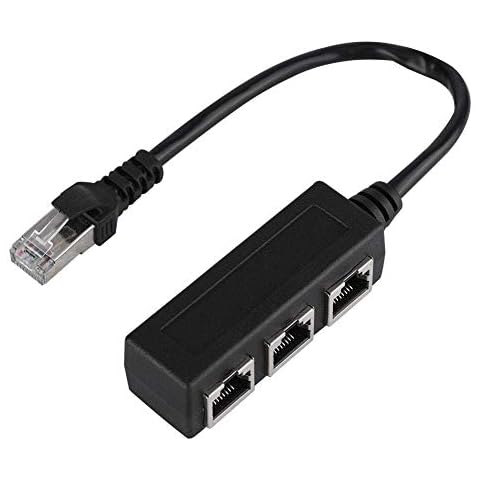 Ethernet Cable Adapter, 1 Male To 3 Female Port Transfer Connecter Splitter Ethernet Extension Cord, for Connectted Into a Longer Cable Cover