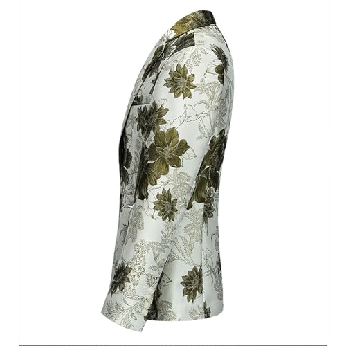 Men's Floral Blazer Jacket Notched Lapel 1 Button Party Suit Jacket Slim Fit Stylish Tuxedo Dress Suit2