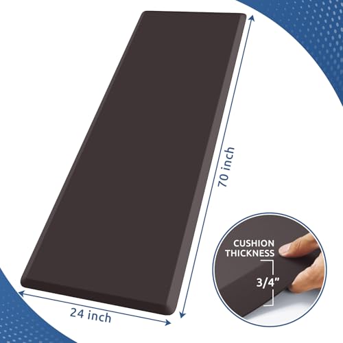 Image of 0.8 inch Thick Kitchen Mat Cushioned Anti Fatigue Rug Comfort Floor Mats | Water-Resistant, Non-Slip, Easy to Clean Comfort Floor Mat for Kitchen, Sink & Office, Multiple Colors & Sizes, 70 inch x 24 inch