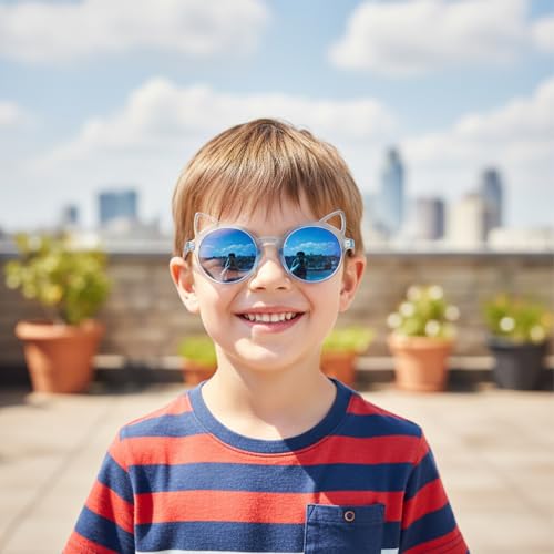 Image of SYGA Kids Goggles, Modern Stylish Eyewears for Boy's and Girls, Triangle Corner Style, Suitable for Age 3-8 Years