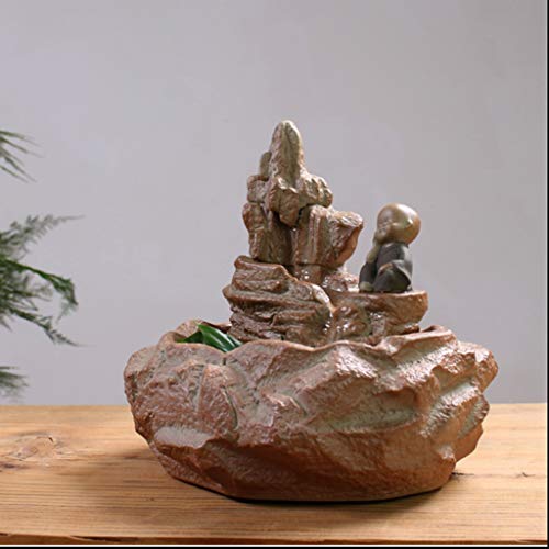 Creatieve Indoor Fountain Desktop Landschap Feng Shui Decor Hars Rockery Crafts for Office Woonkamer Vijverfonteinen (Grootte : 25CM*23.5CM) - Image 6