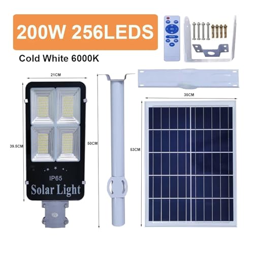 Farolas solares LED 200W con control remoto e iluminación de seguridad exterior 2