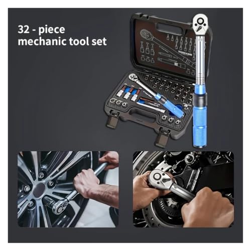 Jeu de 32 clés dynamométriques 1/4 pouces coffret outillage auto vélo