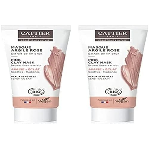 Cattier Mini Masque Argile Rose - Peaux Sensibles - 30ml, Douceur, Hydratant (Lot de 2)
