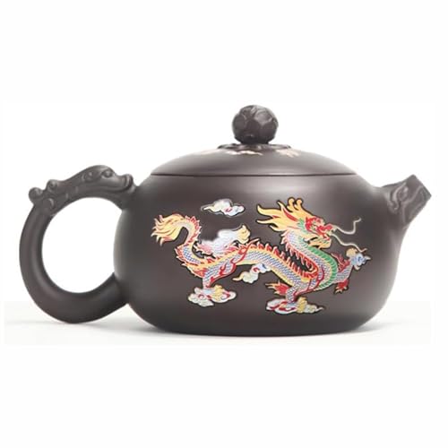 Hand-made Dragon and Phoenix Color-changing Purple Clay Teapot – Chinese Kung Fu Tea Set, Tea Lover’s Gift, Large Capacity (TeaPot-a)