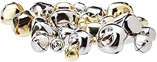 Artstraws CT2257 Jingle Bells, Gold & Silver, 7 Sizes 8 to 10mm to 25mm (50 pcs)
