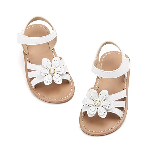 Image of Felix & Flora Toddler Girl Sandals - Little Girl Easter Dress Shoes Lightweight Open Toe Beach Holiday Flats
