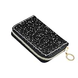 Sletend RFID Credit Card Holder Constellation Stars Leather With Zipper Card Case Wallet for Women Girls