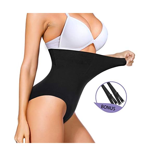 Nebility-Women-Waist-Trainer-Shapewear-Thong-Bodysuit-Seamless-Tummy-Control-Panty-Faja-Open-Bust-Body-Shaper Nebility Women Waist Trainer Shapewear Thong Bodysuit Seamless Tummy Control Panty Faja Open Bust Body Shaper (XL/2XL, Black)