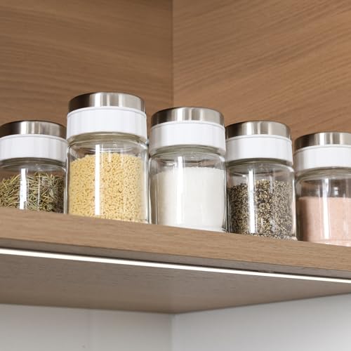 Image of Salt and Pepper Shaker Set (Pour Holde Mill) | Adjustable Pour Holes 3.4 oz Capacity Spice Shaker