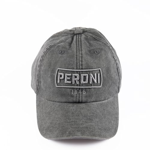 Peroni Cappello, Berretto con Visiera in Cotone Pettinato, Cappellino Unisex Regolabile, Taglia Unica (Nero)