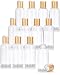 JUVITUS 4 oz / 120 ml Clear Plastic PET Boston Round Bottle with Gold Disc Cap (12 pack)