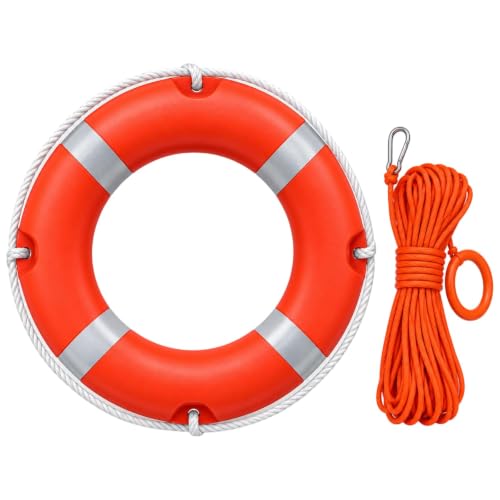 28-Inch Life Preserver Ring with 98.5 ft Floating Rope