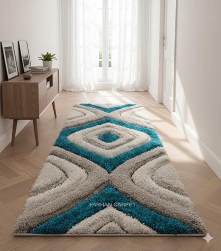 Image of 2x6 ft Soft Shag Rug Runner - Fluffy Carpet for Cozy Interiors, Designed for Comfort and Minimalist Vibes