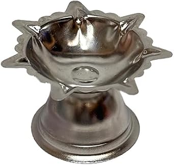 Stainless Steel 7 Wicks Diyas Used for Any Hindu Festival Diwali Ganesh Festival Lightening of Home Any Auspicious inaugration for Office Home