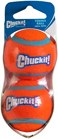 Chuckit! Tennis Fetch Ball Dog Toy; Non Abrasive Felt is Safer for Dog's Mouths; Small, 2 Inches Diameter, 2 count (Pack of 1)