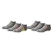 Gold Toe Big Boys' 6 Pack Sporty Liner Sock, Grey Heather with Stripes, Large