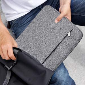 Image of Dynotrek Protector 15.6 inch Laptop Sleeve Case, with Charger Pouch Shockproof Protective Cover, Accessory Pocket, Briefcase Carrying Computer Hand Bag, HP, ASUS, Dell, Lenovo, Acer -Denim Grey