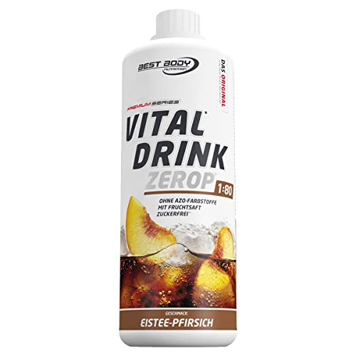 Best Body Nutrition Vital Drink ZEROP® - Eistee-Pfirsich, Original Getränkekonzentrat - Sirup - zuckerfrei, 1:80 ergibt 80 Liter Fertiggetränk, 1000 ml