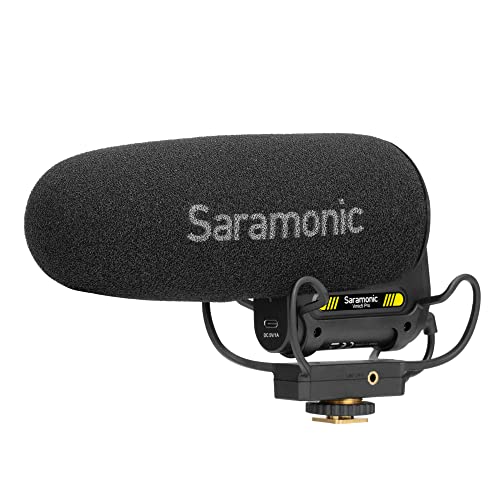 Saramonic Pro Advanced On-Camera Supercardioid Shotgun With 3-Stage Gain, 75/150Hz Filters, High-Freq Boost, Auto On/Off, Headphone Out & 120Hr Battery (Vmic5Pro),Black #TOP6