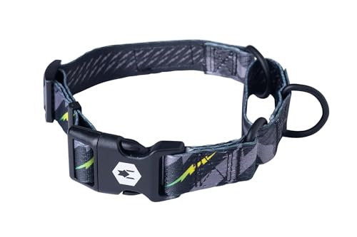 Wolfgang Heavy Duty Martingale Dog Collar with Quick Release Nylon Buckle for Walking & Training, DarkSkies Print, Medium
