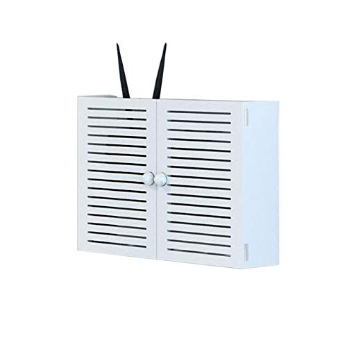WLAN Router Wohnzimmer Wand Hängen Regal Unordentliche Drähte Verstecken Holz Kunststoffplatte Jalousien, 33 * 7 * 19 cm (Farbe : A)