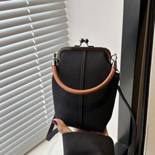Women Bag Trendy Shoulder Bag Kiss Lock Handbag Phone Bag Fashion Crossbody Bag Top Handle Bag Denims Commuting Bag2