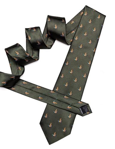 Image of Barry.Wang Silk Ties for Men Fun Necktie and Tie Clip Set for Wedding Party Business Formal Extra Long