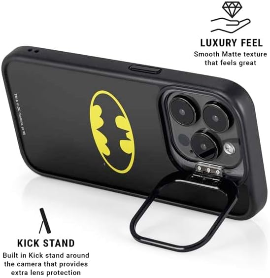 Skinit Kickstand Phone Case Compatible with iPhone 16 Pro Max - Officially Licensed DC Comics Batman Movie 1989 Logo Design