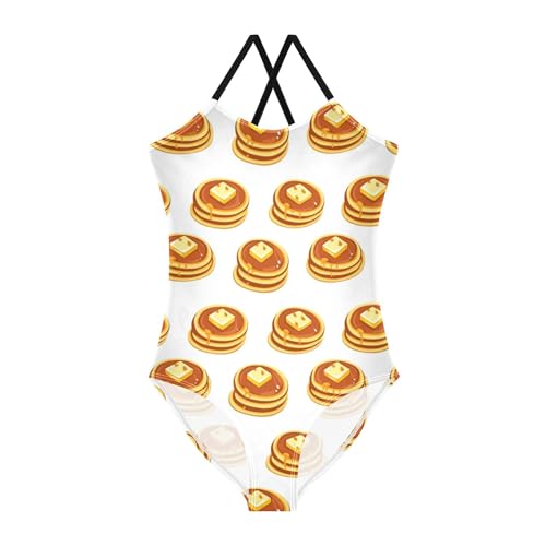 Girls 1 Piecing Swimsuits Bathing Suits for Girls Toddler Girl Swim Suit Beach Swimwear 5T Pancakes with Butter and Maple Syrup