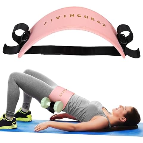 Hip Thrust Belt, Booty Belt for Hip Thrust Use with Dumbbells, Kettlebells, Plates, Exercise Hip Thrust Belt with Slip-Resistant Padding for the Gym, Home and Workouts (Pink) Cover