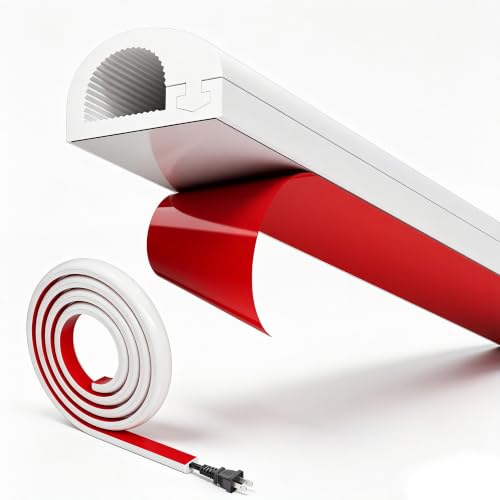 Mini Kabelkanal Weiß Selbstklebend Flexibel Kabelschacht Weiss Kabelkanal Wand Kabel Verstecken Kanal Halbrund Klein Kabelabdeckung Kabelkanäle TV Kabelleiste Kabeltunnel Cable Hider 1M