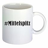 Kaffeetasse #Mittelspitz Hashtag Raute Keramik Höhe 9,5cm ? 8cm in Weiß