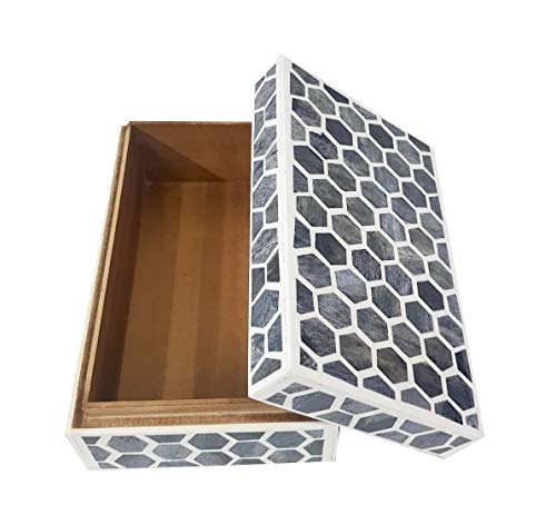 Collectiblesbuy Rectangular Handmade Decorative Bone Inlay Storage Box Home Decor Handcrafted Item For Women & Girls #TOP2