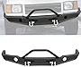 HECASA Front Steel Bumper Compatible with 1998-2004 Land Rover Discovery 2 with Winch Mount w/Bull Bar Black Powder Coated Heavy Duty